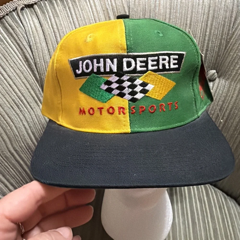 Vintage John Deere Motorsports Chad Little Roush Racing SnapBack Hat 6 Panel New